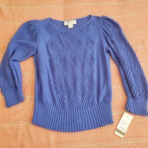 NWT Deadstock Vtg 80's Puff Sleeved Sweater Sz 8 Skating Queen/Coquette